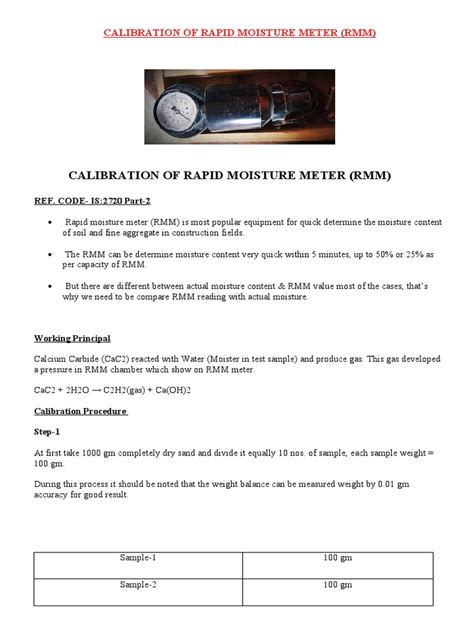 moisture meter calibration method|moisture meter calibration procedure pdf.